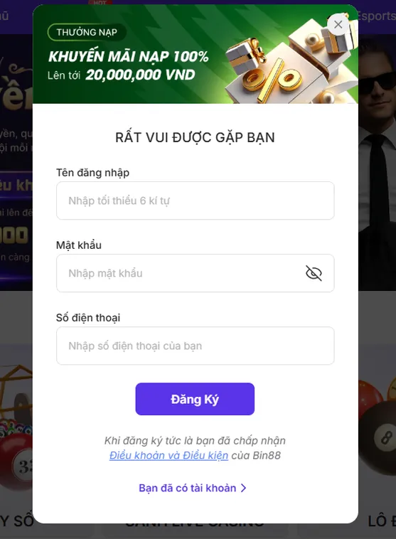 Đăng Ký Bin88 Trở Thành Thành Viên Chính Thức Để Nhận Ngay Những Ưu Đãi Khủng